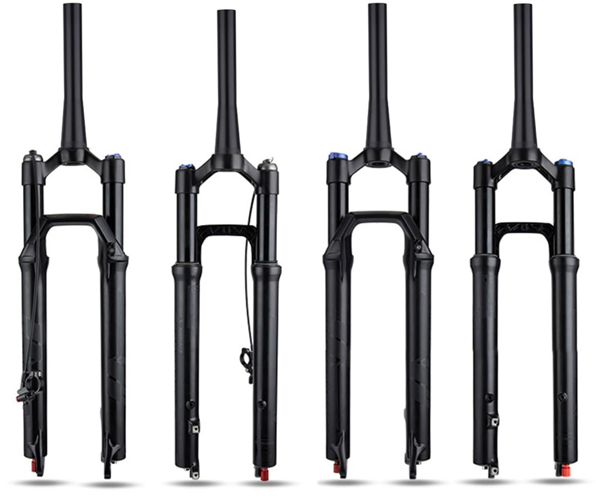 Horquilla de suspensión MTB de 27,5 y 29 Pulgadas, cónica, de 28,6 mm, Horquilla Delantera para Bicicleta de montaña, QR 9 * 100 mm de Recorrido, Amortiguador de Aire de 120 mm, XC