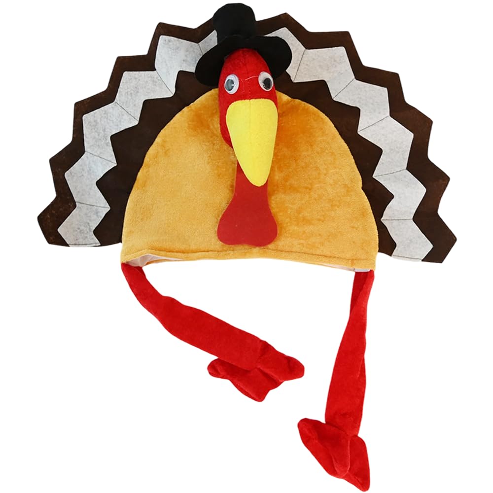 Ram® Turkey Hat Adult Fancy Dress Christmas Xmas Thanksgiving Turkey Hat, Red - Image 2