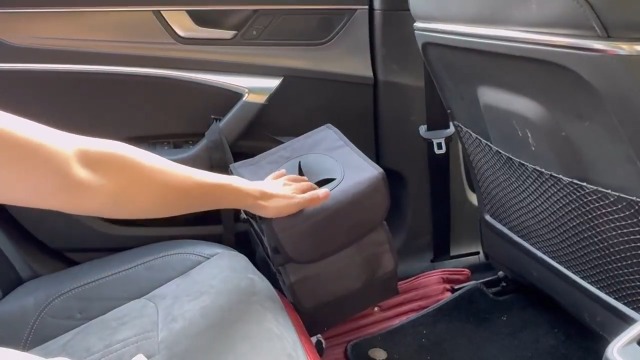 Image of Car Trash Can With Lid, Hanging Car Trash Can Size Combination 2 Sets, Can Be Hung In The Back /Front Row, Waterproof And Leak-Proof Suitable For SUV, Sedan, Detachable And Foldable Car Trash Bin