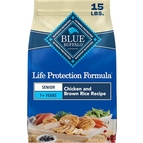 Blue Buffalo Life Protection Formula Chicken & Brown Rice Senior Dry Dog Food, Supports Immunity...