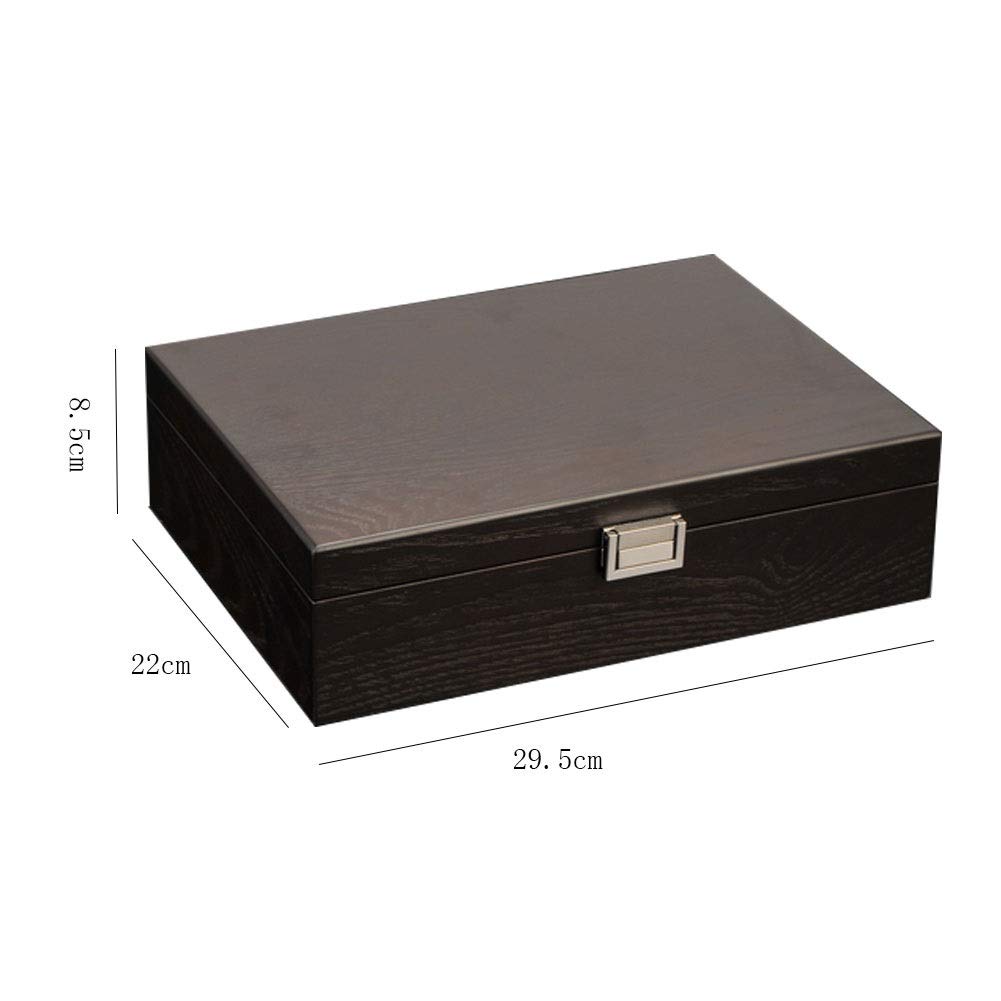 Pudełko na biżuterię Drewniane jednowarstwowe przenośne z zamkiem Pudełko na zegarek Vintage Velvet Wszechstronne etui do przechowywania zegarka pierścionkowego Biżuteria ręczna Pudełko z biżuterią