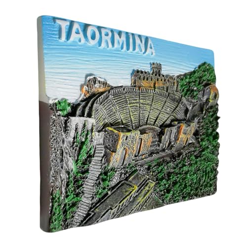 Imán decorativo para refrigerador Taormina Sicily Italy miniatura 3