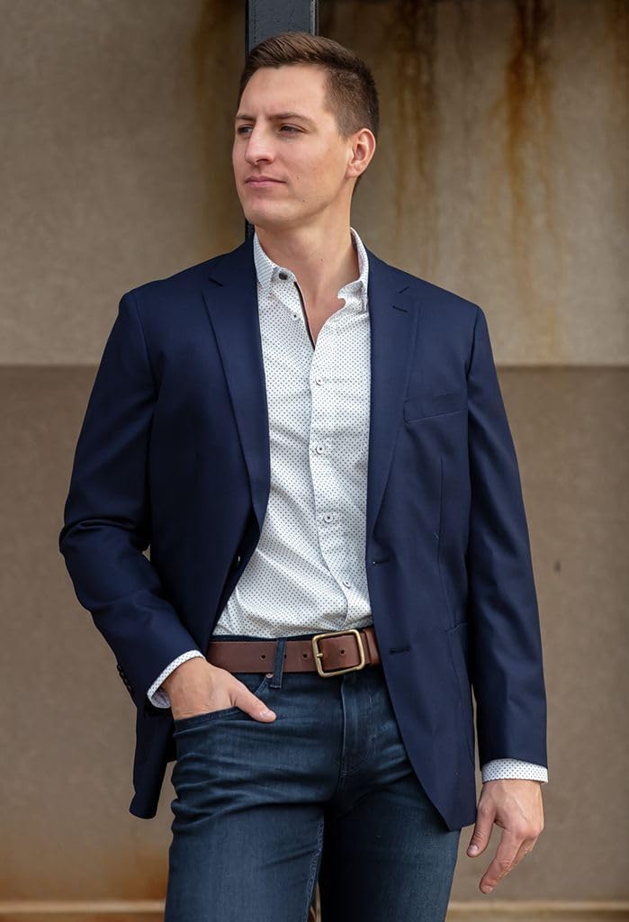 Mens Blazer Casual Sport Coats for Men Slim Fit Two Button Lightweight Suit Jacket for Business Wedding Prom