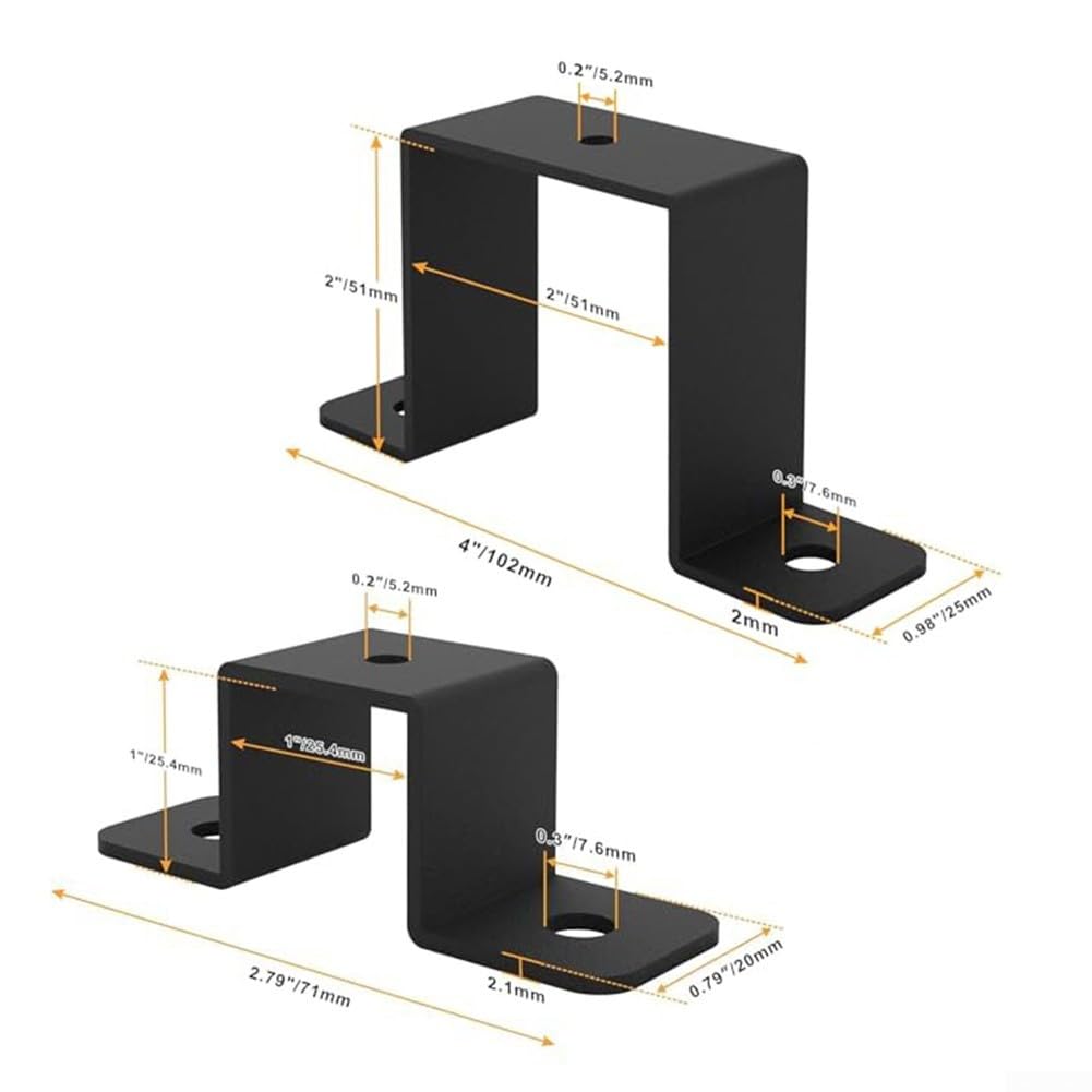 Lot De 2 Colliers De Serrage Carrés En Forme De U, Supports De Fixation Murale Pour Poteaux De Clôture, Pour Renforcer Les Portes Et Les Fenêtres De Maison (2 Pièces