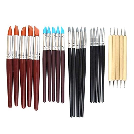 Hamineler 25 Pcs Clay Sculpting Tools Polymer Stylus Tool Set, Clay Shaping Tools Rubber Brushes Wipe Out Tool for Sculpture Pottery, Blending, Drawing