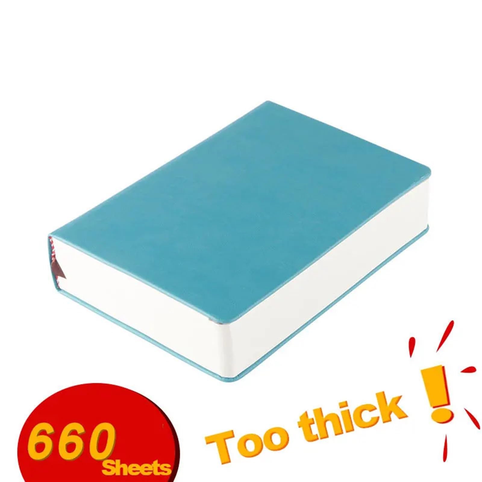 Notizbuch Softcover Super Dicke Notizbücher, Agenda-Planer, 660 Seiten, Leere Innenseite, PU-Leder, weicher Einband, Skizzenbuch, Tagebuch, Notizbuch, Schreibwaren(Blue,A5)