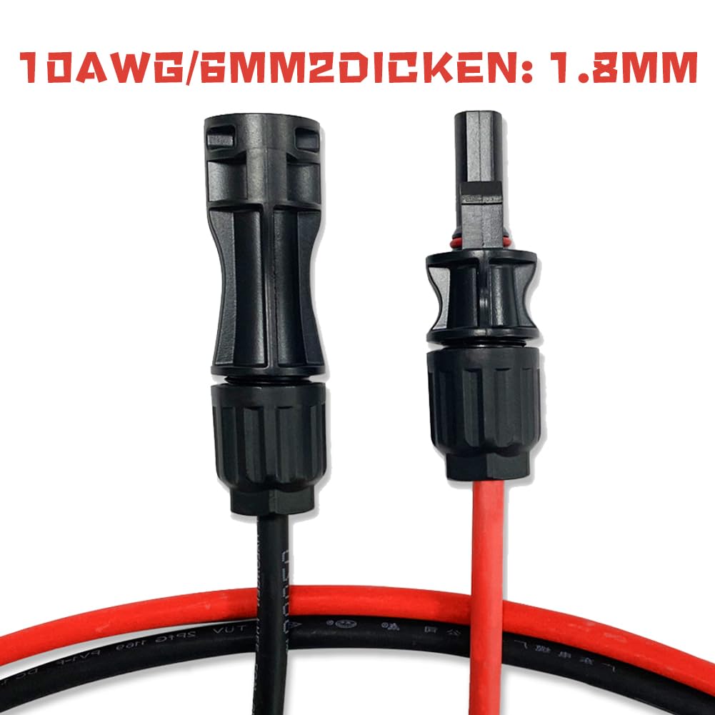 Solarkabel 50cm 6mm² Flachanschluss - Für Balkon Solarmodule PV