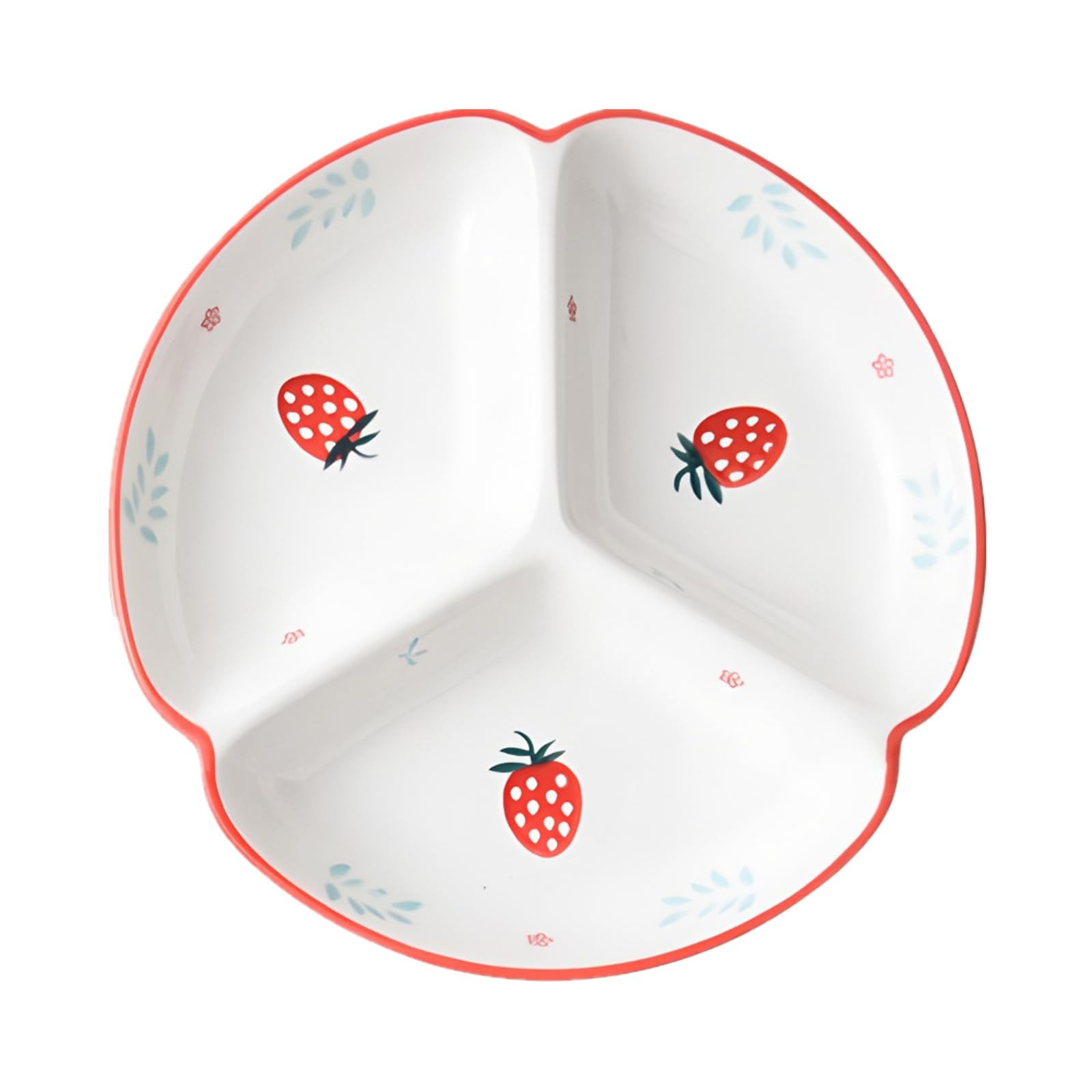 DouYuan Divided Plate Porcelain, 8 Inch Portion Control Plates, Healthy Eating Section Plate for Dessert Salad Steak Sushi Spaghetti