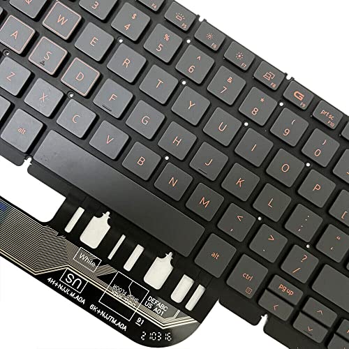 Teclado Huasheng Suda vermelho e cinza retroiluminado para laptop Dell G15 (5510) G15 (5511) G15 552