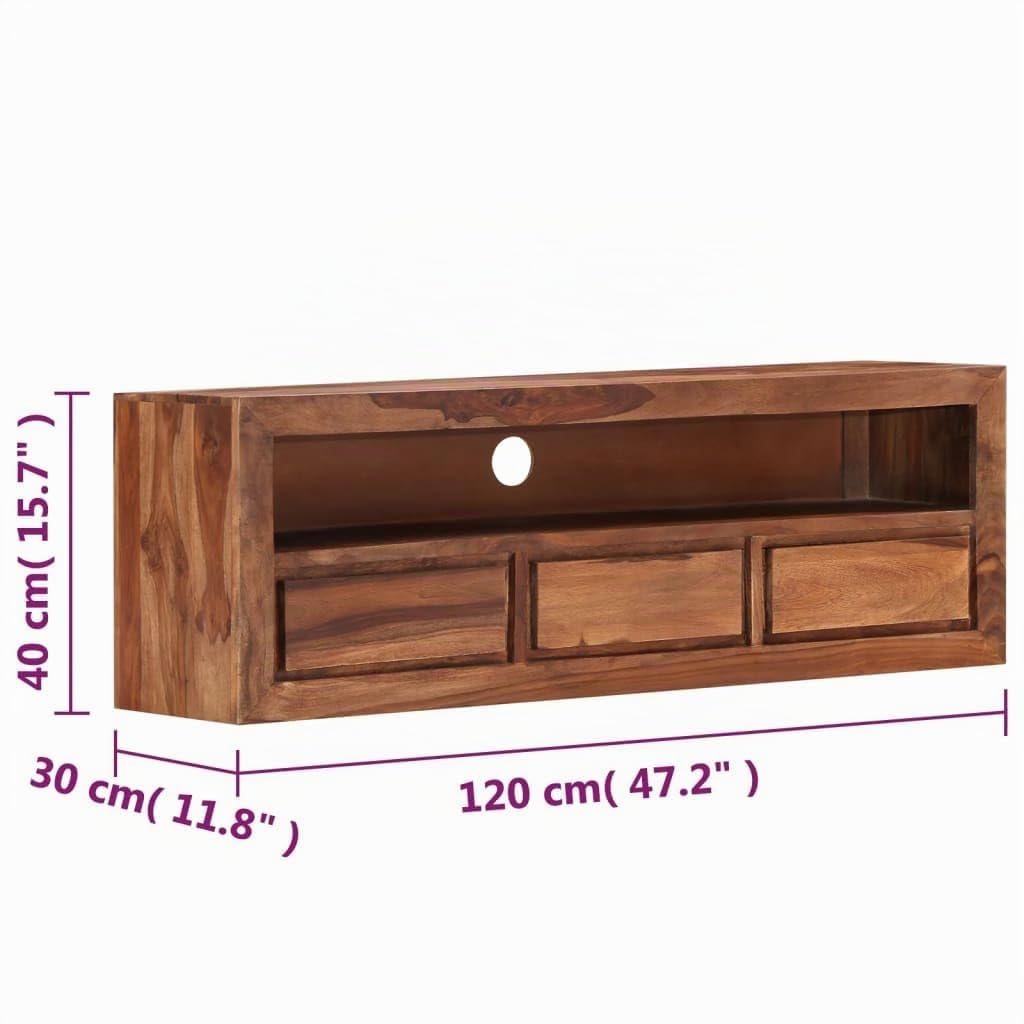 vidaXL Mueble de TV de Madera Maciza de Acacia 120x30x40 cm