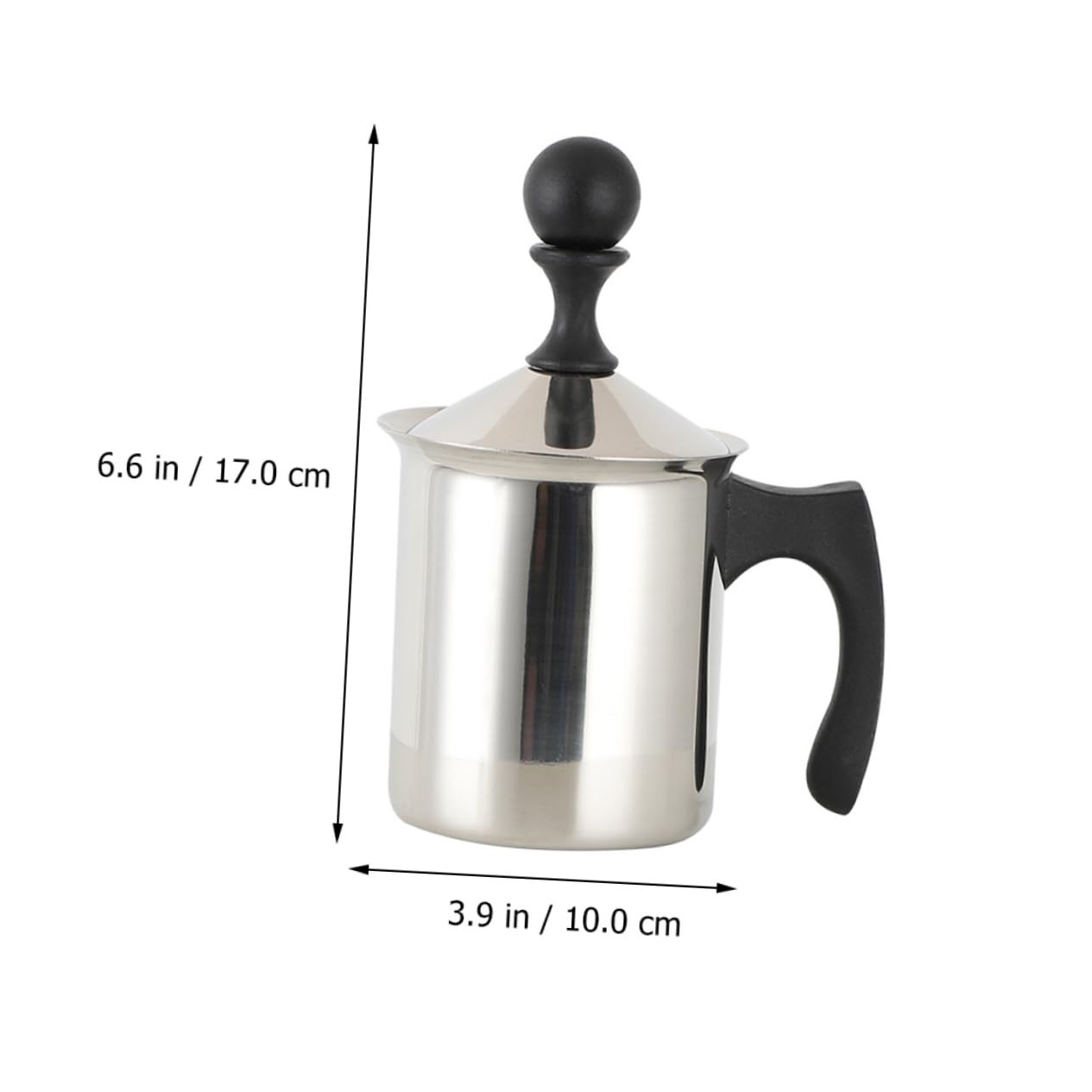 Cabilock Manual Milk Frother Pitcher Ergonomic Hand Pump for Latte Cappuccino Capacity with Double Filter for Home Travel Use