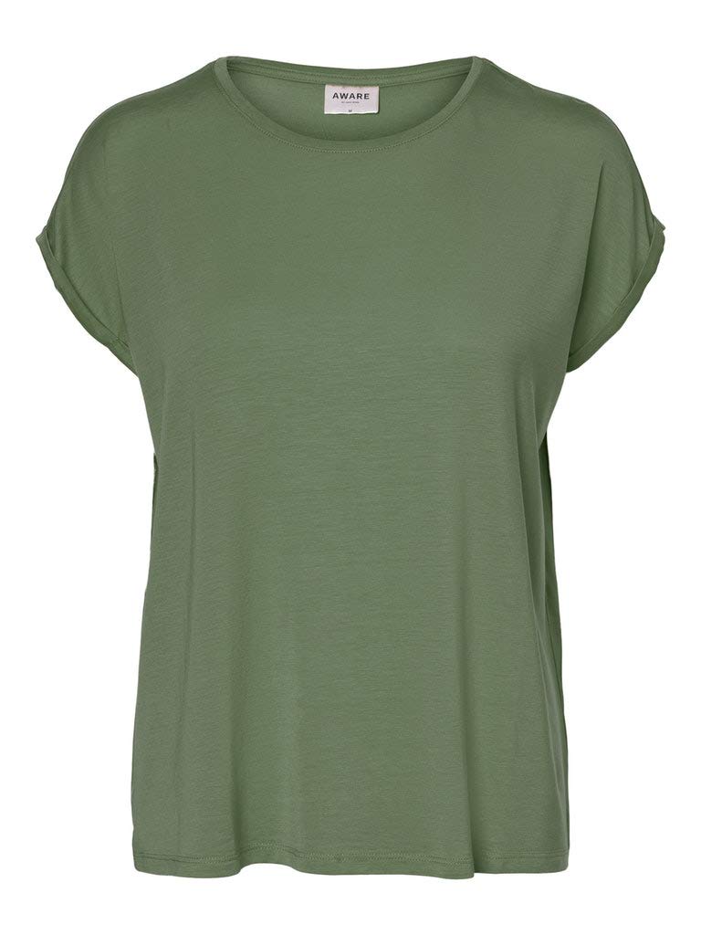 VERO MODA Women's Vmava Plain Ss Ga Noos Top, Green (Laurel Wreath), S