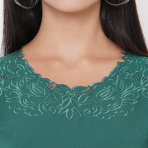 Image of GO-4 IT Women's Top with Cutwork Embroidery in Neck