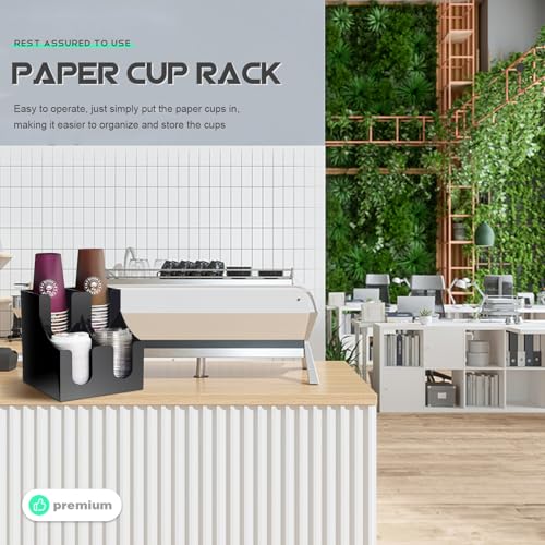 Distributeur gobelets papier acrylique noir support mural gain de place - 5