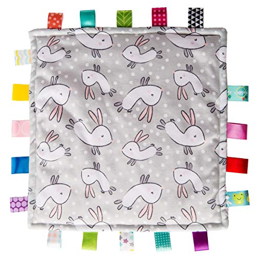 Image of Taggies Lovey for Baby Security Blankets Original Comfy Blanket with Sensory Tags, 12 x 12-Inches, Bunnies