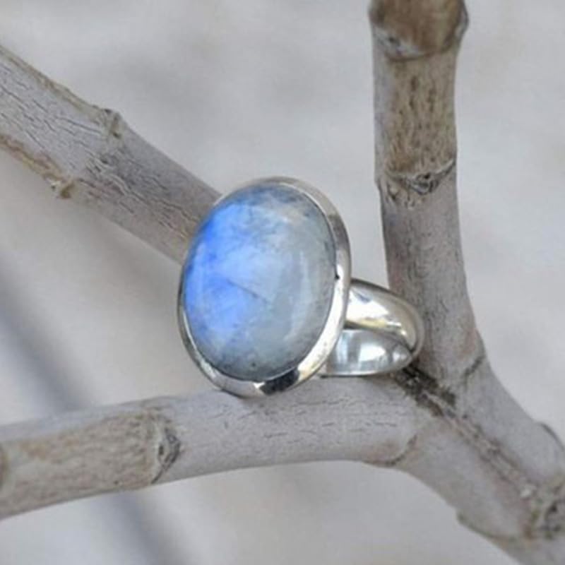 Bague En Argent 925 Avec Pierre De Lune – Taille 59 – Modèle BA-AR-396 – Neuve