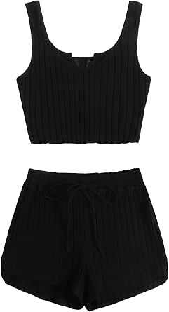 Semi-Sheer V-Neck Top and Drawstring Shorts Set