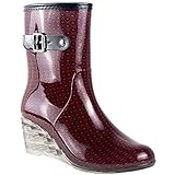 Wealsex Mujer Cuñas Cuatro Estaciones Moda Botas De Lluvia