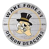 KH Sports Fan Wake Forest Demon Deacons Weathered Circle Sign, 20x20 Inches, Demon Deacons Decor for Dorm Room, Bedroom, Fan Cave, Living Room; Display Your Team Spirit with This Unique Wake Forest Demon Deacons Wall Art