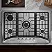 Empava 30 Inch Gas Cooktop with 5 World Class Made in Italy SABAF Burners, LPG/NG Convertible, Ideal RV Top Stoves for Kitchen, Stainless Steel