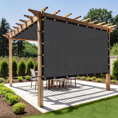 Shade&Beyond Customized Size 9' X 11' Shade Cloth with Grommets, 90% UV Protection UV Protection Mesh Tarp Sun Screens for Patio GN02, Dark Gray