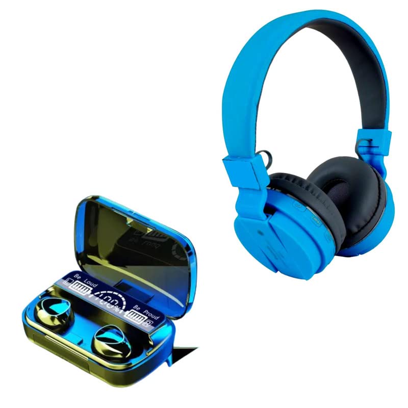 Cospex Combo Pack of 2 Items – Comfortable On-Ear Bluetooth Wireless Headphone, M10 TWS Bluetooth Earbuds Wireless Earbuds Bluetooth 5.1 Headphones Wireless Earphones (1 Year Warranty)