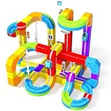 Electric Train Set for Kids, 110PCS 3D Racing Track Sets with Electric Train, Traffic Signs, STEM Train Toys Birthday Gifts for Boys and Girls Age 3+ Years Old