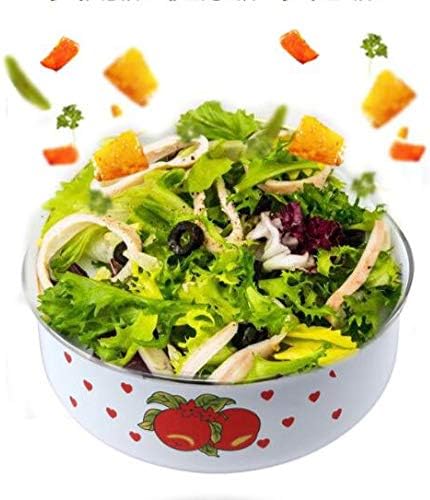 Enamel Ice Bowl Fresh 5 Five Sets of Food Storage Sealed Box Vegetable and Fruit 10-18cm Gift(Black)