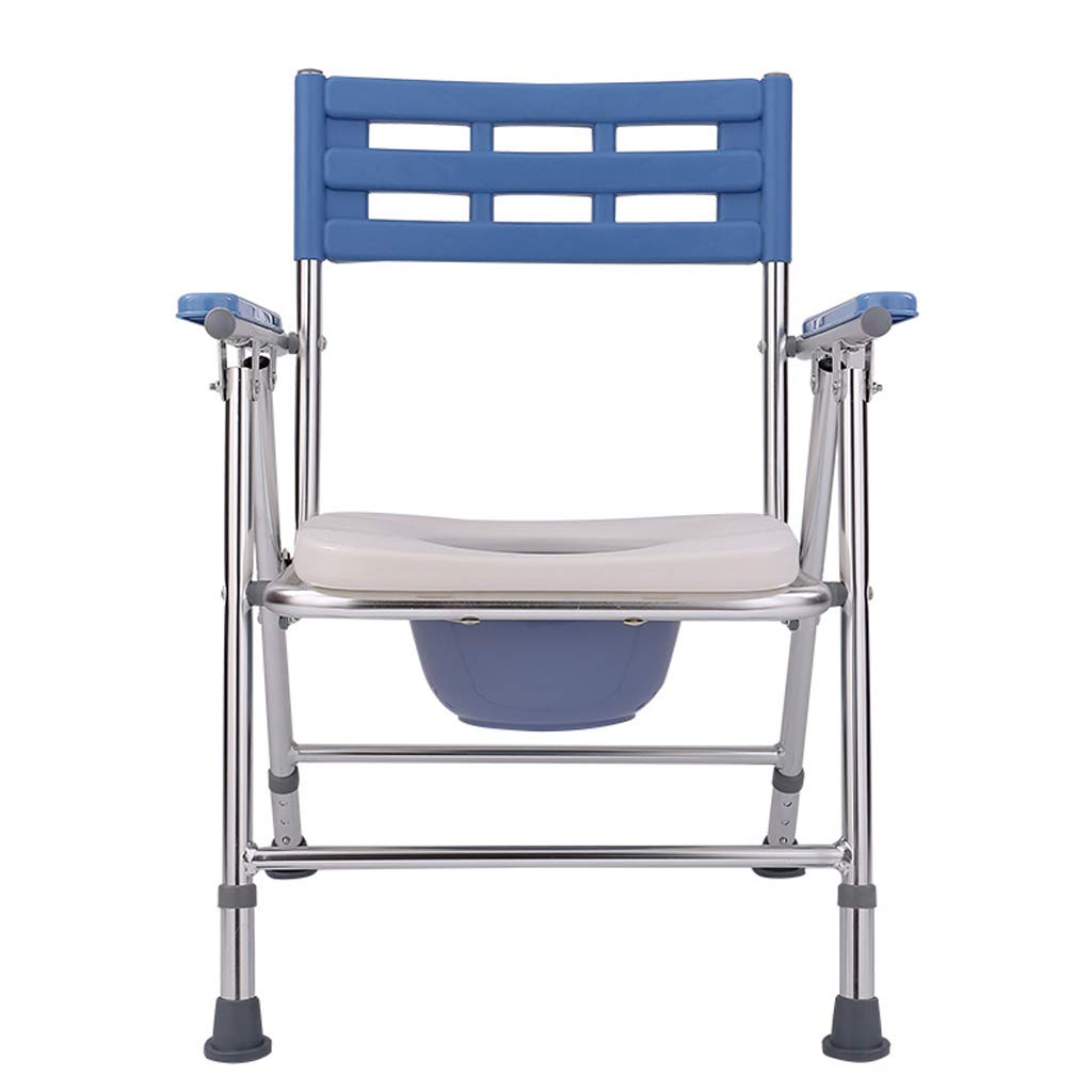 Xwzjy Folding Potty Chair Bedside Commode Homecare Bariatric Toilet Seat Height Adjustable For Adults, Handicap With Non-Slip Handles And Bucket Multifunctional