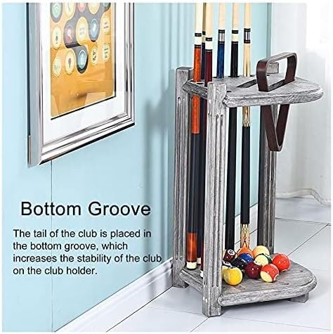 Support de queue de billard en bois gris haut de gamme 10 cannes - 6
