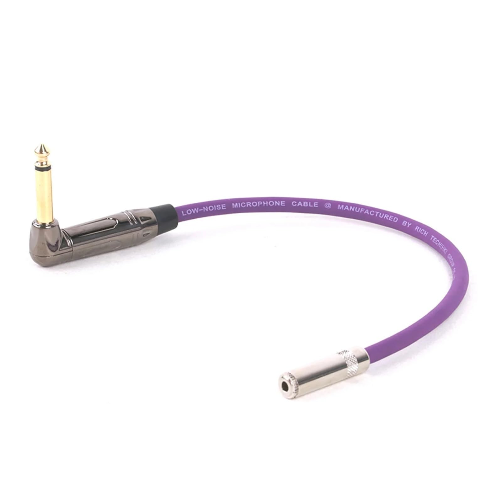 Adaptateur jack mâle coudé 6,35 mm vers jack femelle stéréo 3,5 mm, convertisseur audio, prise casque(Purple-BK,2m)