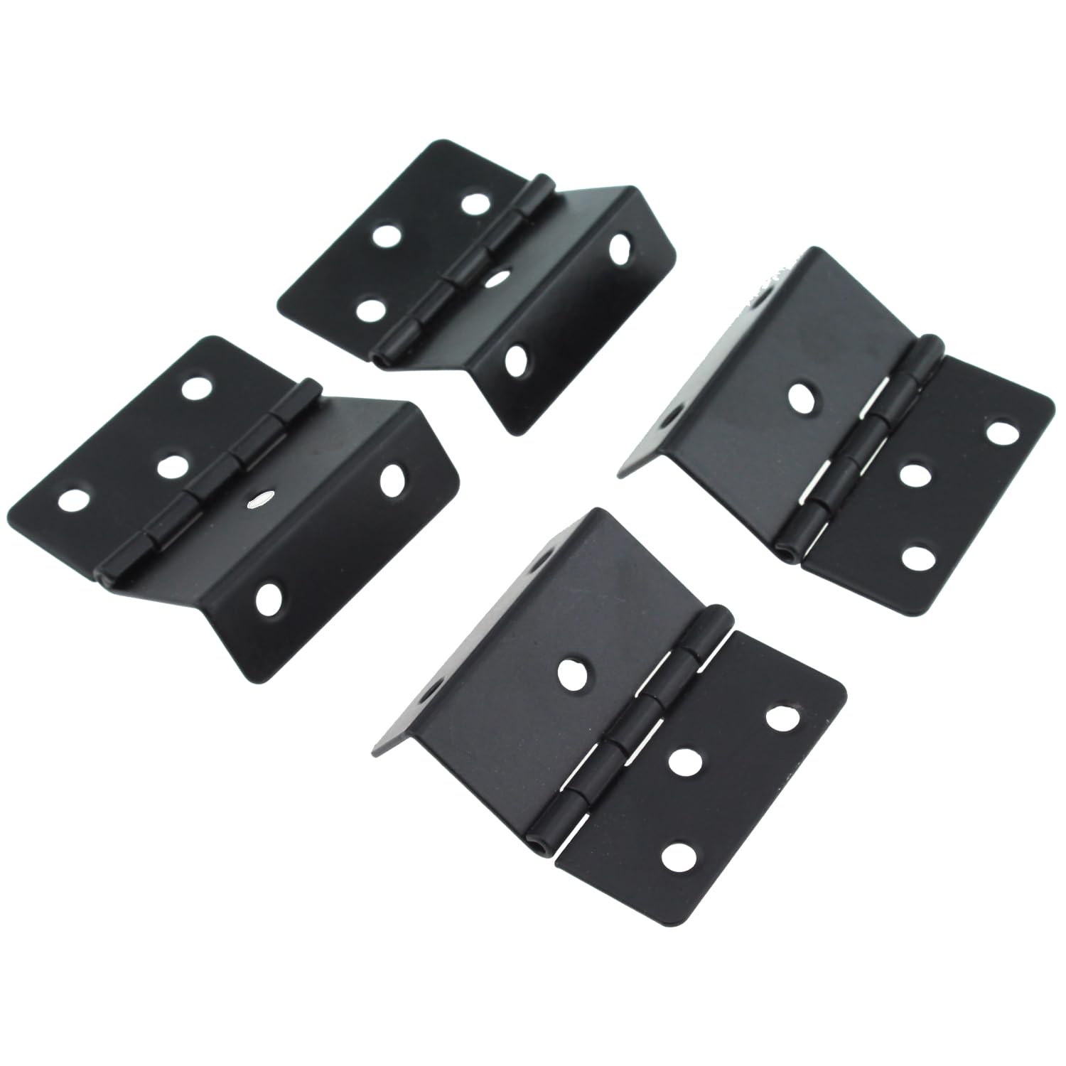 Three Fold Retro Hinge SQXBK 4PCS 43mm Black Antique Decorative Box Hing with 24PCS Screws for Door Cabinet Furniture Vintage Jewelry Chest, Three
