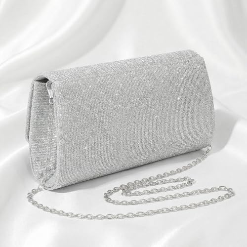 Image of Bow Rhinestone Evening Clutch Purses for Women Weddings Party Prom Diamond Glitter Sparkly Handbag with Detachable Chain
