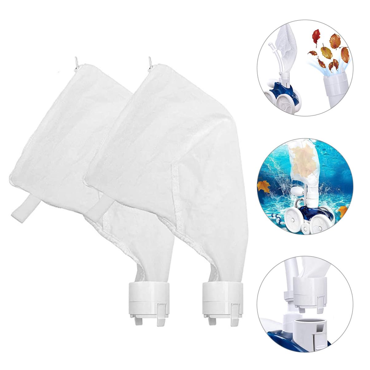 SUPVOX 2 Juegos Bolsa Piscina Bolsas De Limpieza De Piscina Skimmer De Red De Bañera De Hidromasaje Piscina Neta Bolsa De Repuesto para Limpiador De Piscinas Poliéster 2 Piezas * 2