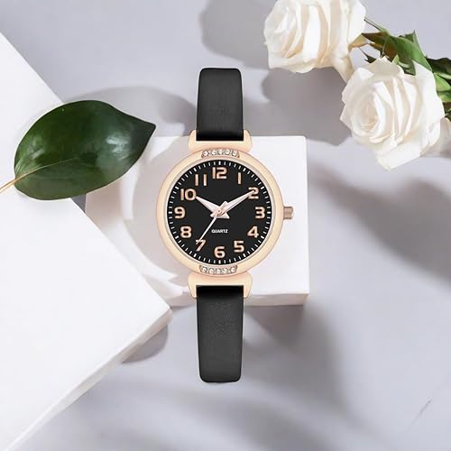 Miniatura 3 de NUOVO - Reloj deportivo de silicona para mujer con correa de piel con cristales, pantalla analógica