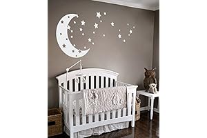 Celestial Canvas: Moon and Stars Wall Art
