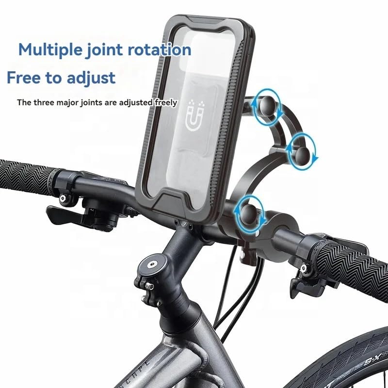 Image of FKU 2025 Bike Rider Waterproof Cell Phone Holder 360 Rotation Motorcycle Phone Case Bicycle Handlebar (Waterproof Bike Rider Mobile Holder)
