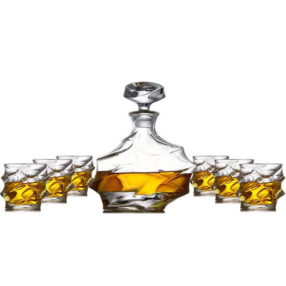 Karafka do whisky i zestaw kieliszków karafka do wina kreatywne kryształowe szkło wino likier butelka wina dekoracja uszczelniona karafka butelka wina zestaw karafka (kolor: C)