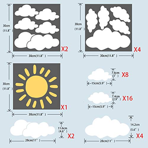 Vinilos Decorativos Nube y Sol Removibles 30 Piezas miniatura 3