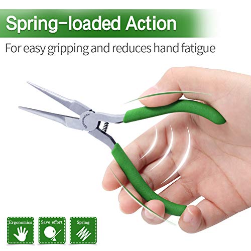 SPEEDWOX Needle Nose Pliers for Jewelry Making Smooth Jaws Long Nose 5 Inches Mini Thin Needle Plirer Extra Long Plier Fine Chain Nose Plier Professional Tool Beading Hobby Craft Supplies - Image 3