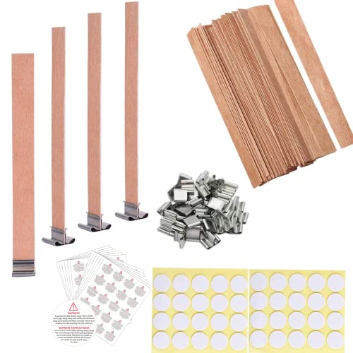Mechas de madera para velas con 150 clips base miniatura 2