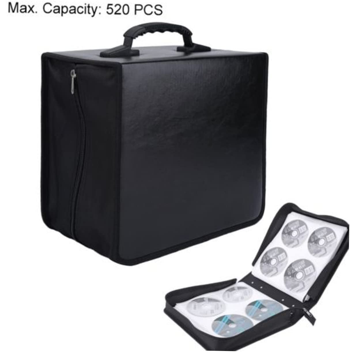 PRETYZOOM Custodia CD Portatile per 360 Dischi Nero Design Separato | Porta Cd Mobile, Album Organizzatore Media, Archiviazione Dvd, Sacchetti di Stoccaggio da Viaggio