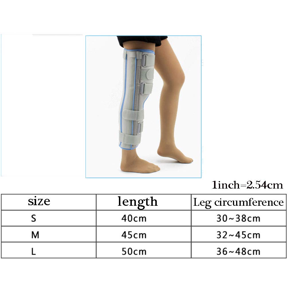 Inmovilizador de Rodilla Soporte de Pierna Completa Inmovilizador de Rodilla y Pierna de Tres Paneles Ajustable Largo/férula de Rodilla/Soporte rígido de Soporte de Rodilla para poscirugía