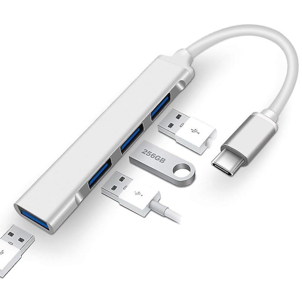WiredCom 4-in-1 USB Hub Multiport Adapter Aluminium Shell, Type c to USB Connector, USB c hub, Type c hub, with Fast Data Transfer Speed for PC, Laptops, MacBooks (Silver) (4-in-1 USB Hub) (B0D3VQH9ZV) Amazon Price History, Amazon Price Tracker