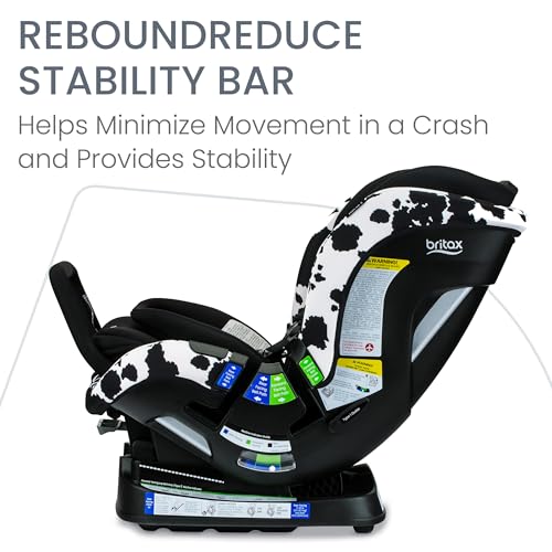 Image of Britax Poplar S Convertible Car Seat, Slim 17 inch Design - Cowmooflage | 2-in-1 Car Seat, Extended Rear Facing, Slim Car Seat, Easy Installation With ClickTight, Anti-Rebound Bar, SafeWash Fabrics