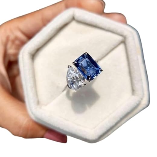 Radiant Sapphire Diamond Promise Ring