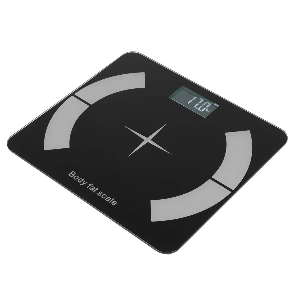 Bluetooth-Körperfettwaage, Intelligente Gewichtswaage mit LCD-Display für den Heimgebrauch, Genaue Messung, ABS und Gehärtetes Glas, 1 Einheit