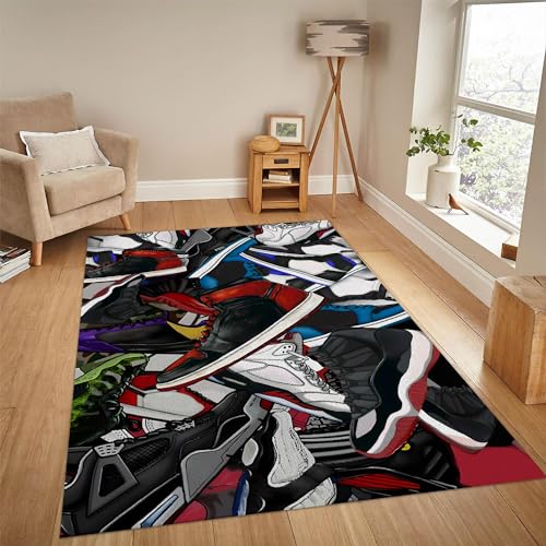 Tapete decorativo de zapatillas de baloncesto 3' x 4' miniatura 3