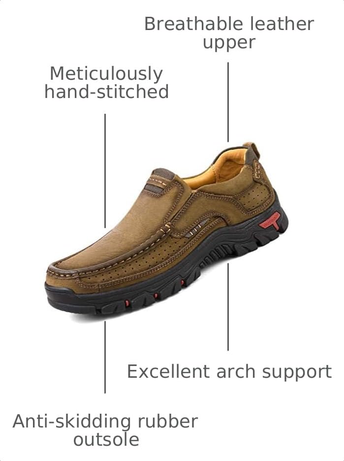 Image of COSIDRAM Men Walking Leather Shoes Sneakers Luxury Casual Slip On Loafers