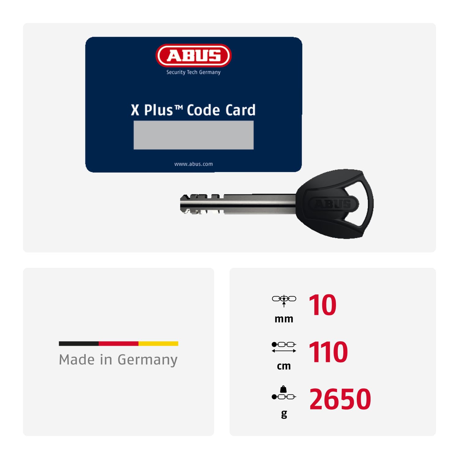 ABUS Kettenschloss Granit CityChain XPlus 1060 – Fahrradschloss aus gehärtetem Stahl – ABUS-Sicherheitslevel 15